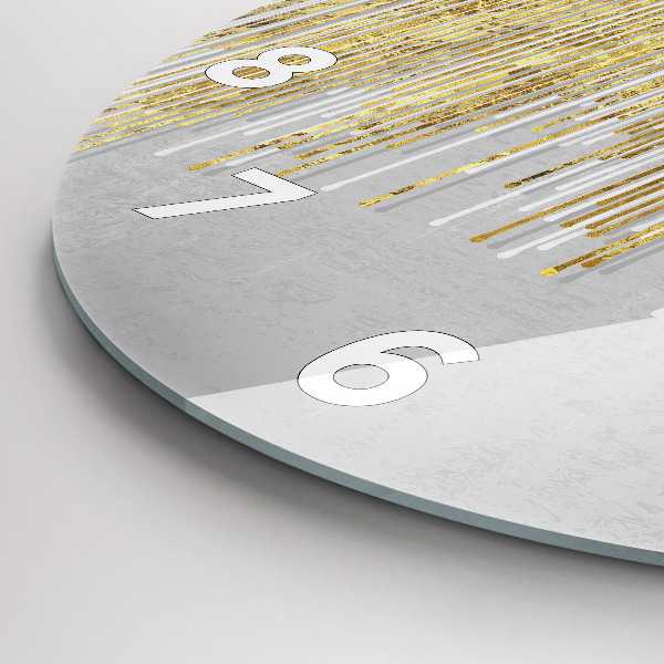 Reloj de pared redondo Patrón decorativo y oro