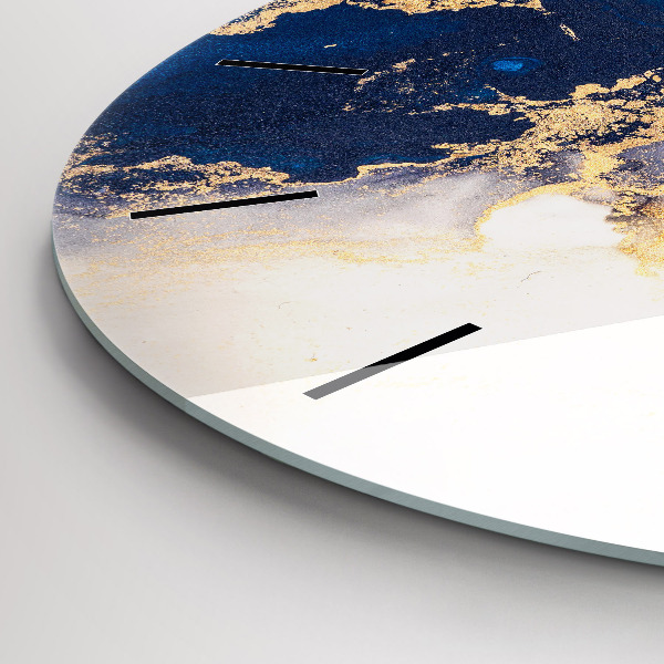 Reloj de cristal redondo Patrón de mármol