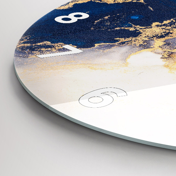 Reloj de cristal redondo Patrón de mármol