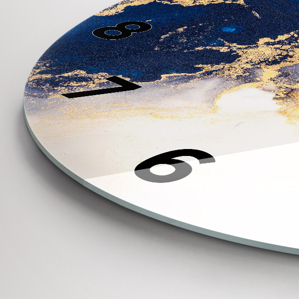 Reloj de cristal redondo Patrón de mármol