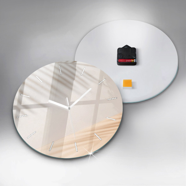 Reloj de cristal redondo Abstracción en crema