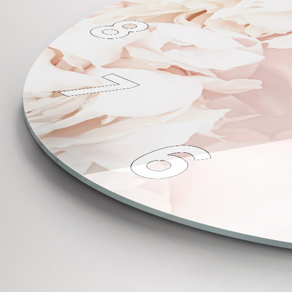 Reloj redondo pared Flores de peonía