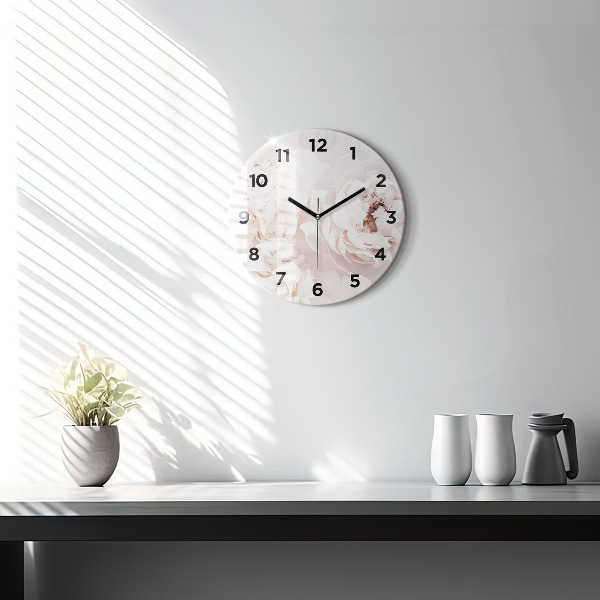 Reloj redondo pared Flores de peonía