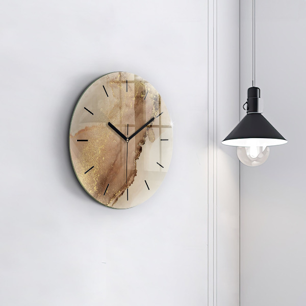 Reloj de pared redondo Arte moderno beige