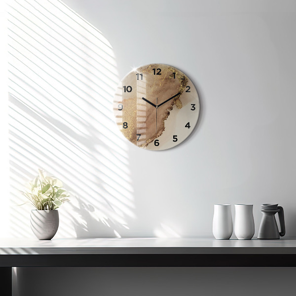 Reloj de pared redondo Arte moderno beige