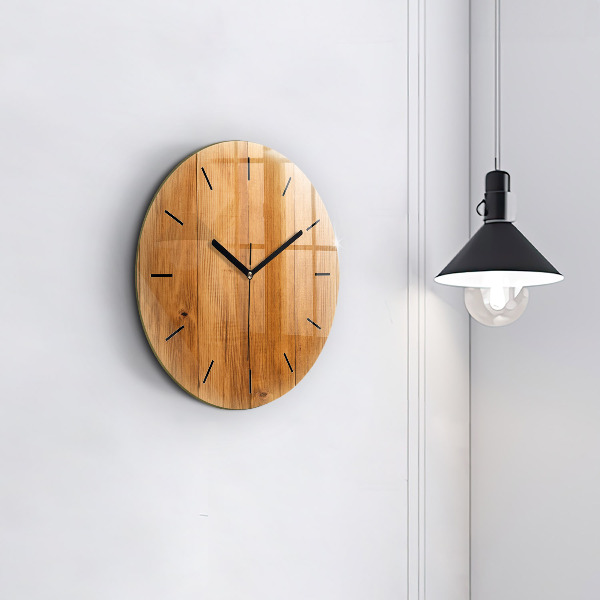 Reloj de cristal redondo Tablas de madera