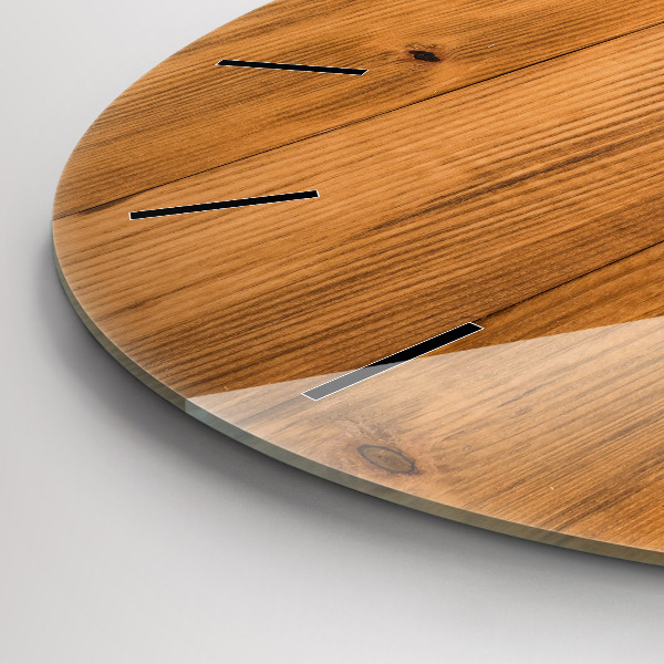 Reloj de cristal redondo Tablas de madera