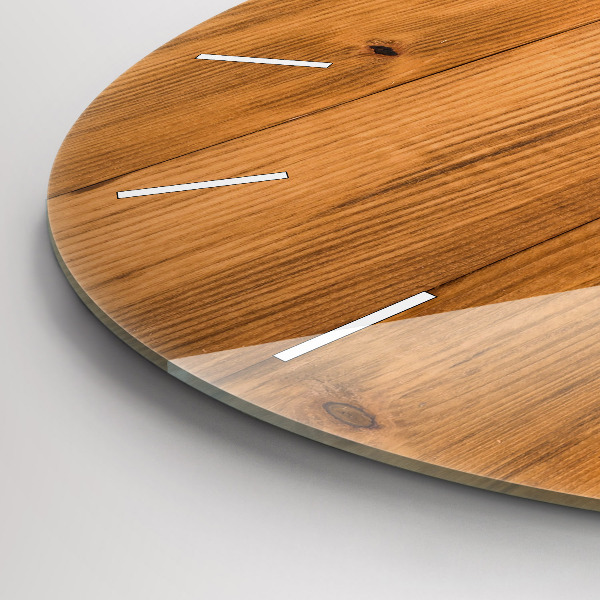 Reloj de cristal redondo Tablas de madera