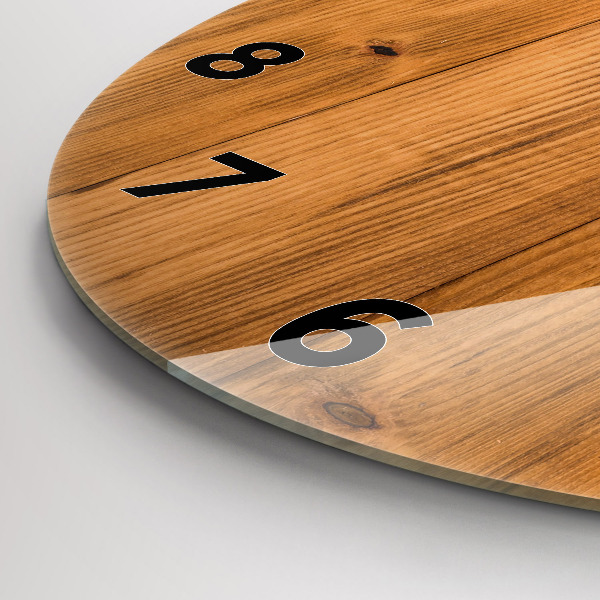 Reloj de cristal redondo Tablas de madera