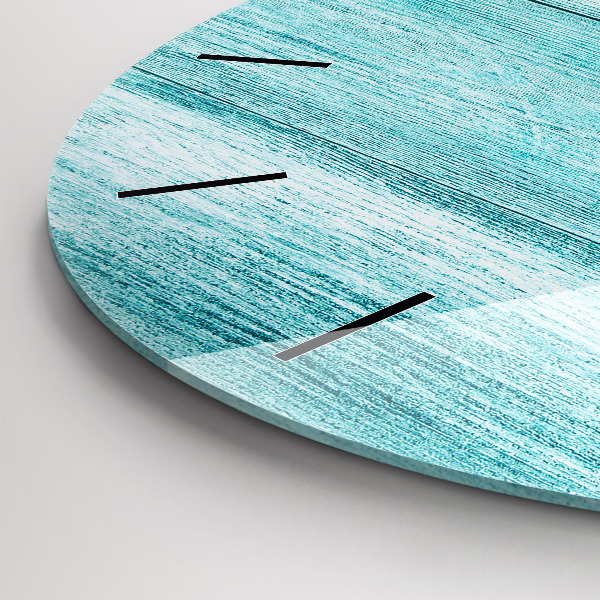 Reloj de cristal redondo Madera vieja azul