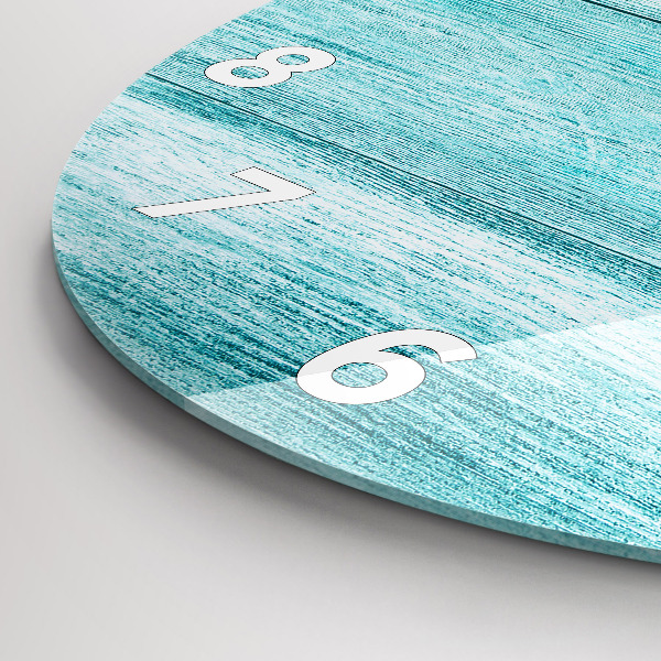 Reloj de cristal redondo Madera vieja azul