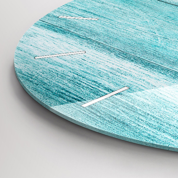 Reloj de cristal redondo Madera vieja azul