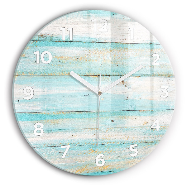 Reloj de cristal redondo Tablas azules