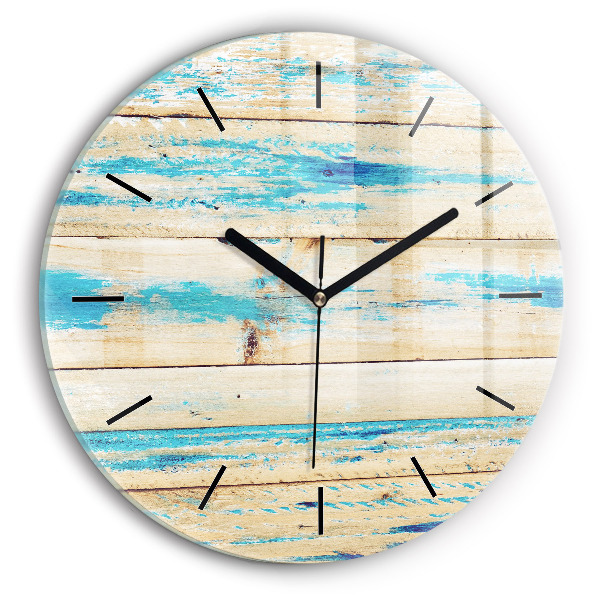 Reloj redondo pared Madera rayada