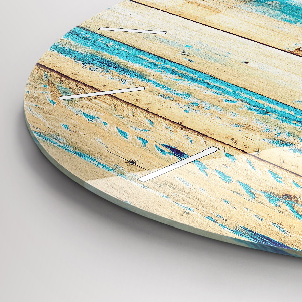 Reloj redondo pared Madera rayada