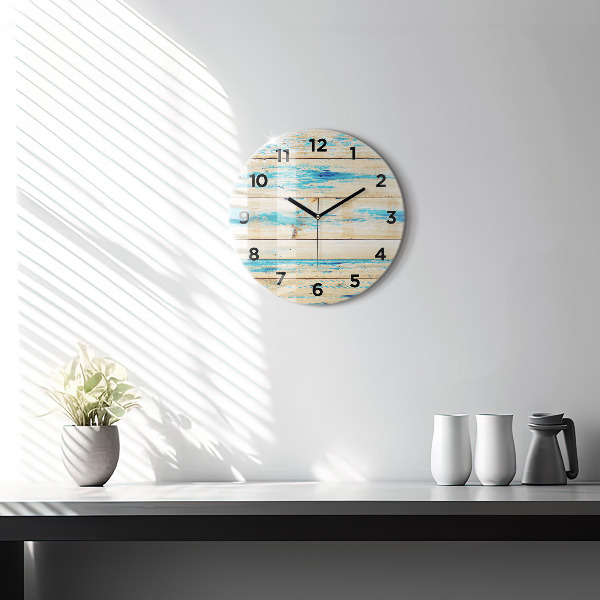 Reloj redondo pared Madera rayada