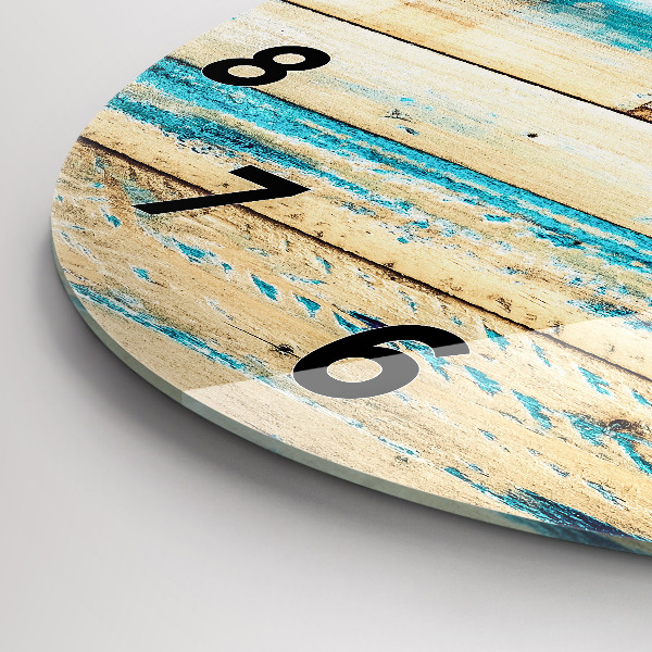 Reloj redondo pared Madera rayada