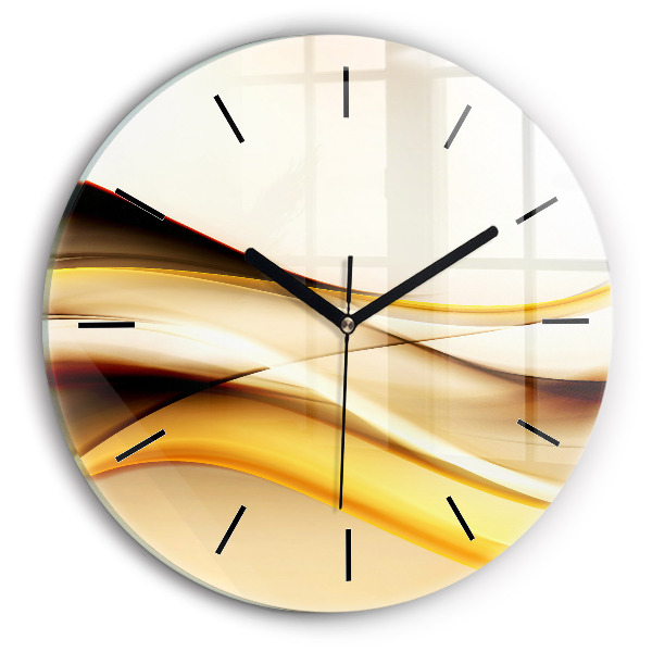 Reloj de cristal redondo Ola abstracta