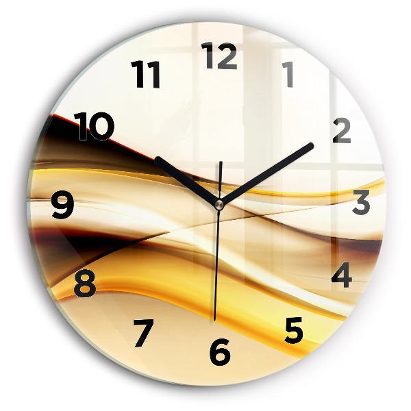 Reloj de cristal redondo Ola abstracta