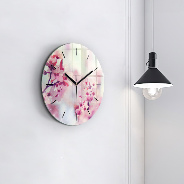 Reloj de pared redondo Flores de primavera