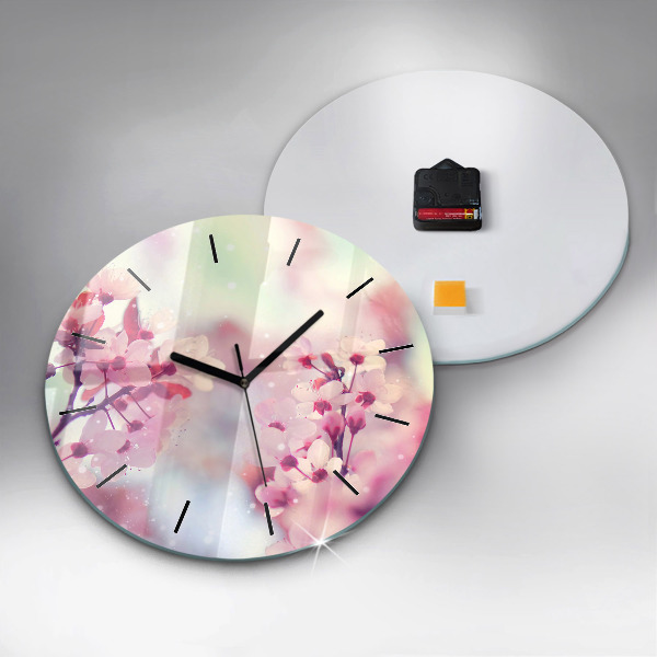 Reloj de pared redondo Flores de primavera
