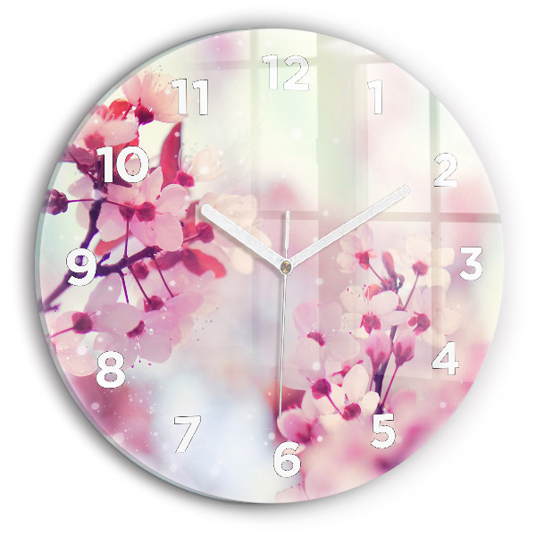 Reloj de pared redondo Flores de primavera