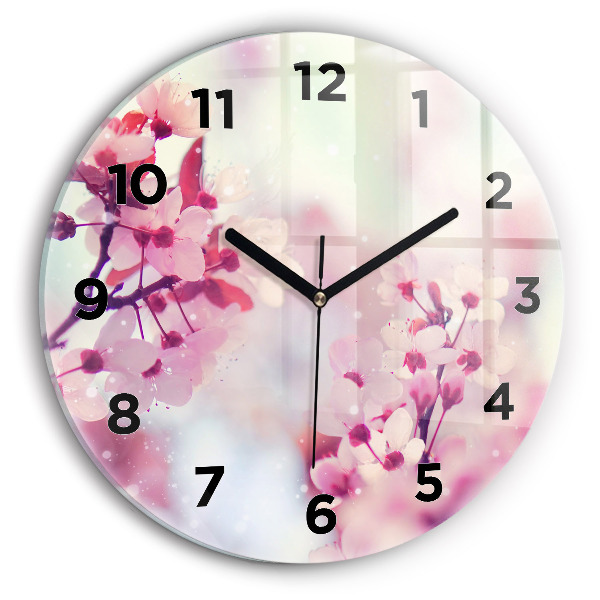 Reloj de pared redondo Flores de primavera