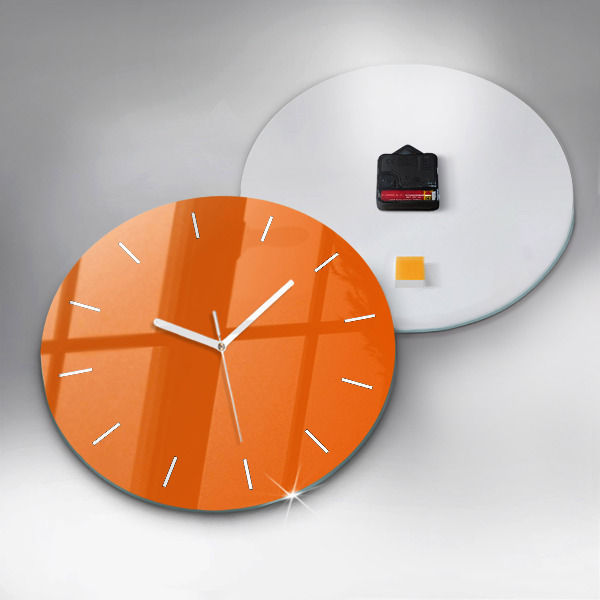 Reloj de cristal redondo Color naranja
