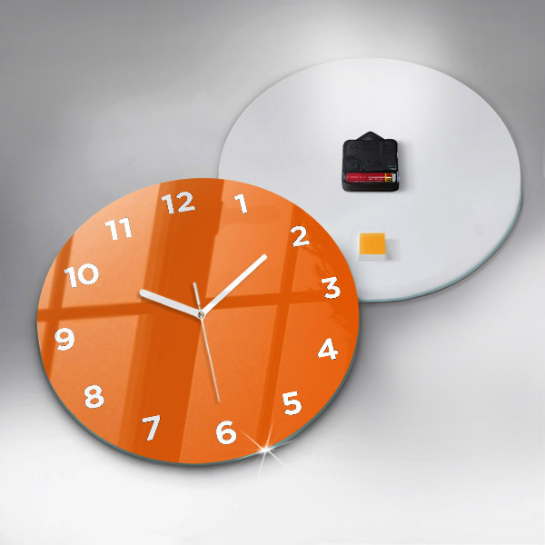 Reloj de cristal redondo Color naranja