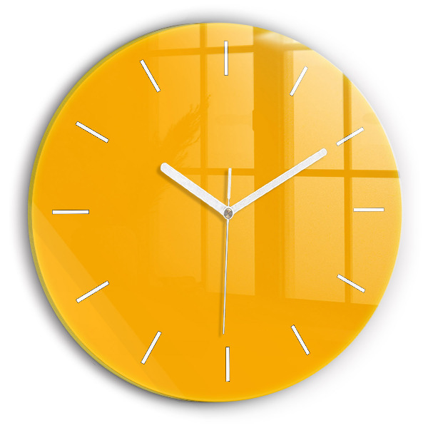Reloj de cristal redondo Color amarillo dorado
