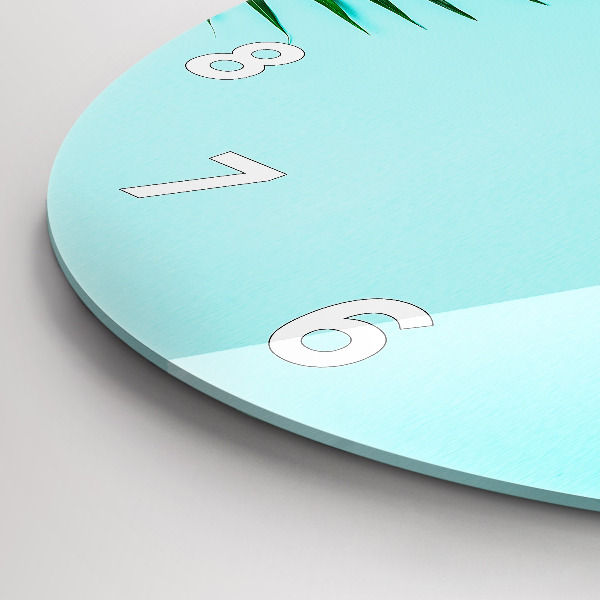 Reloj de cristal redondo Palmeras verdes