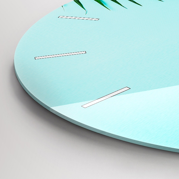 Reloj de cristal redondo Palmeras verdes