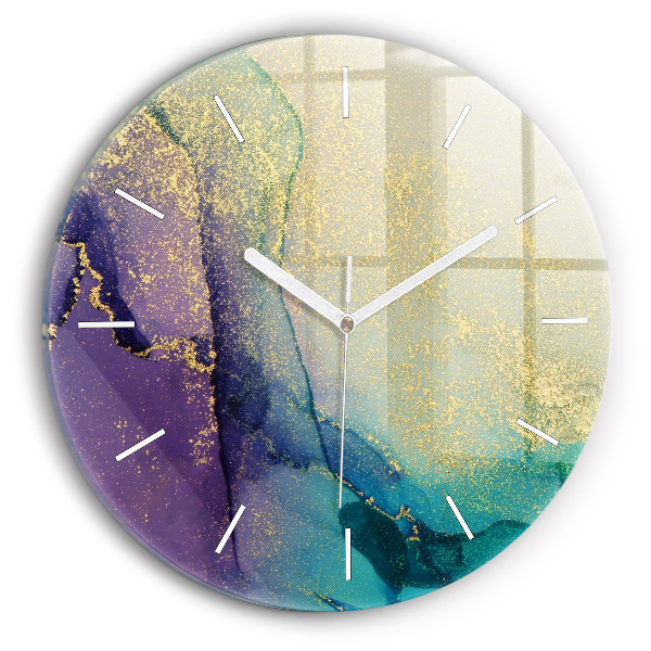 Reloj de cristal redondo Abstracción cromática
