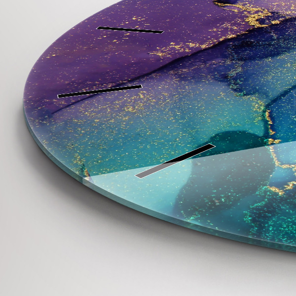 Reloj de cristal redondo Abstracción cromática