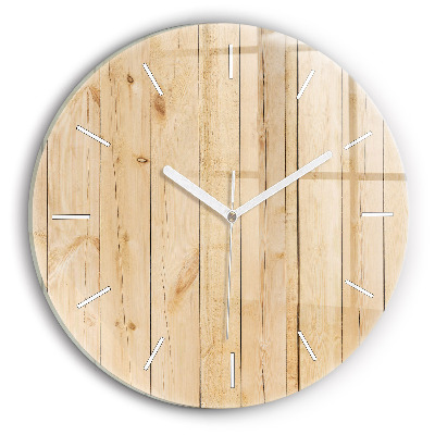 Reloj de pared redondo Tablones de madera