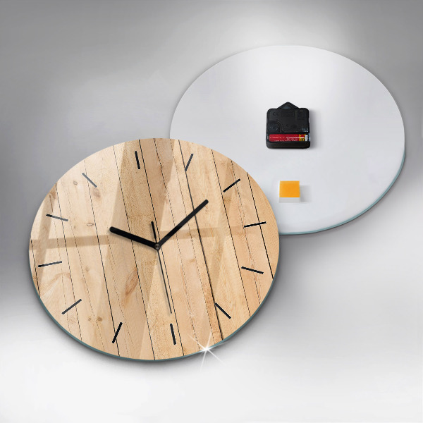 Reloj de pared redondo Tablones de madera