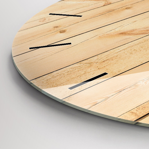 Reloj de pared redondo Tablones de madera