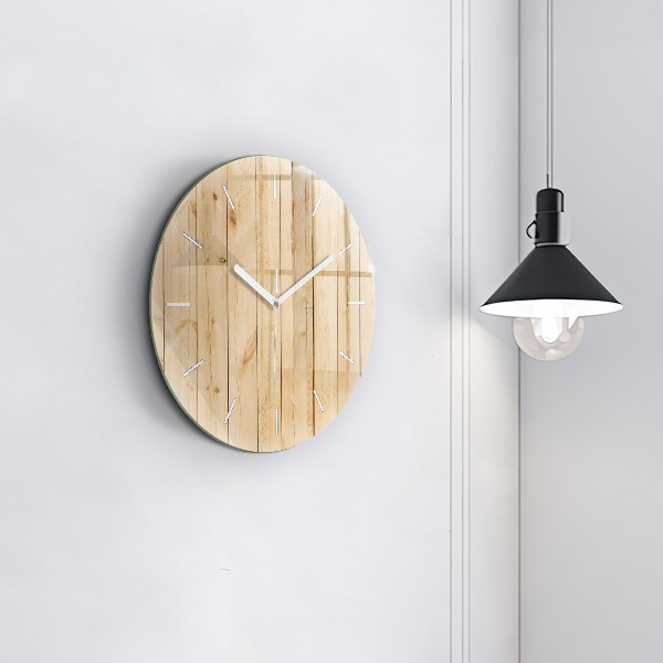 Reloj de pared redondo Tablones de madera