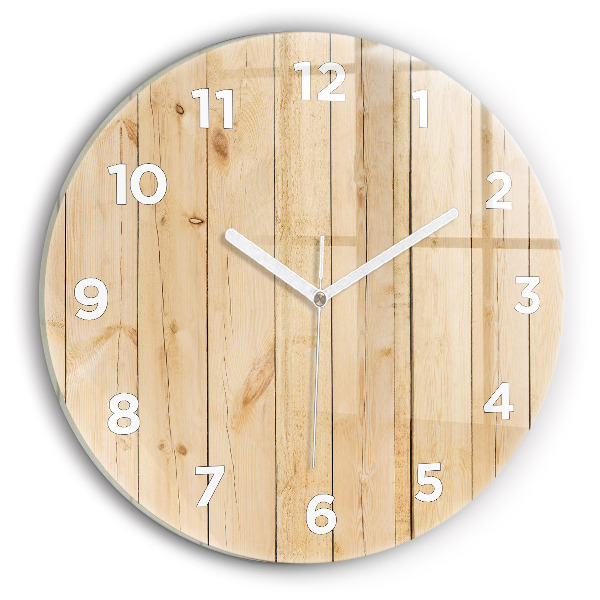 Reloj de pared redondo Tablones de madera