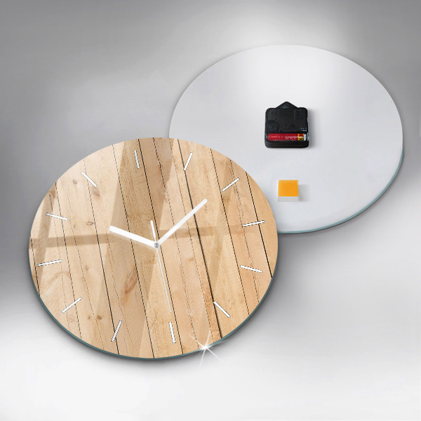 Reloj de pared redondo Tablones de madera