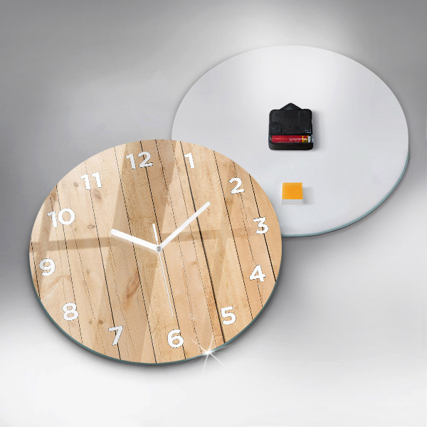 Reloj de pared redondo Tablones de madera