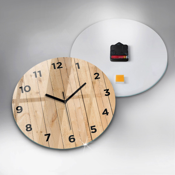 Reloj de pared redondo Tablones de madera