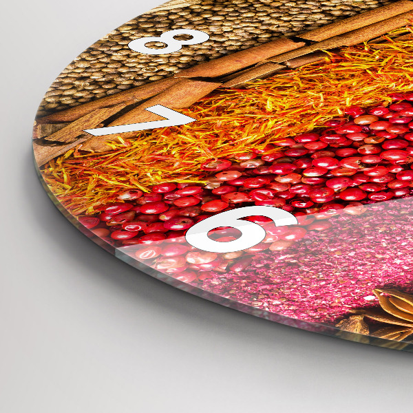 Reloj de pared redondo Filas de especias