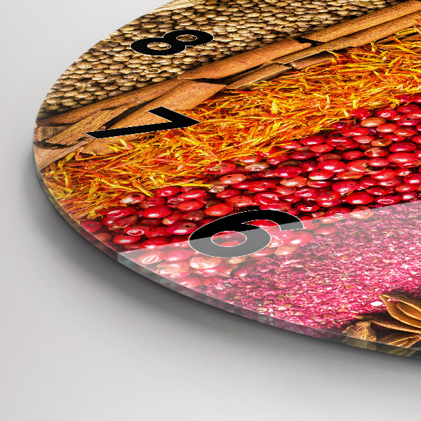 Reloj de pared redondo Filas de especias