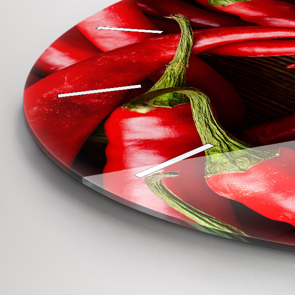 Reloj de cristal redondo Pimientos picantes