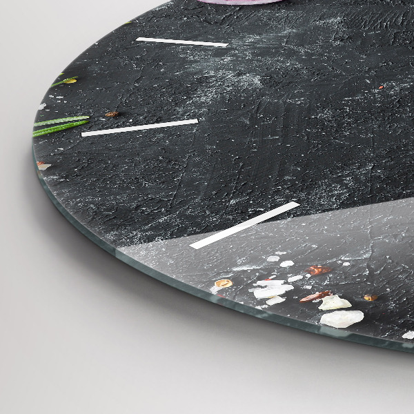 Reloj de pared redondo Verduras sobre una mesa