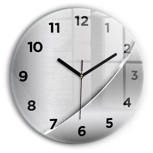 Reloj de cristal redondo Patrón plateado