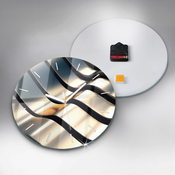 Reloj de pared redondo Patrón plateado