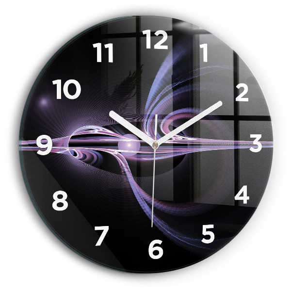 Reloj de cristal redondo Abstracción violeta