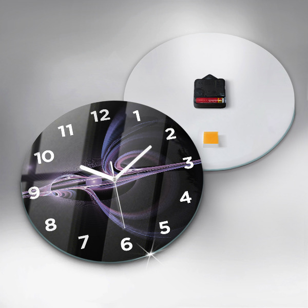 Reloj de cristal redondo Abstracción violeta
